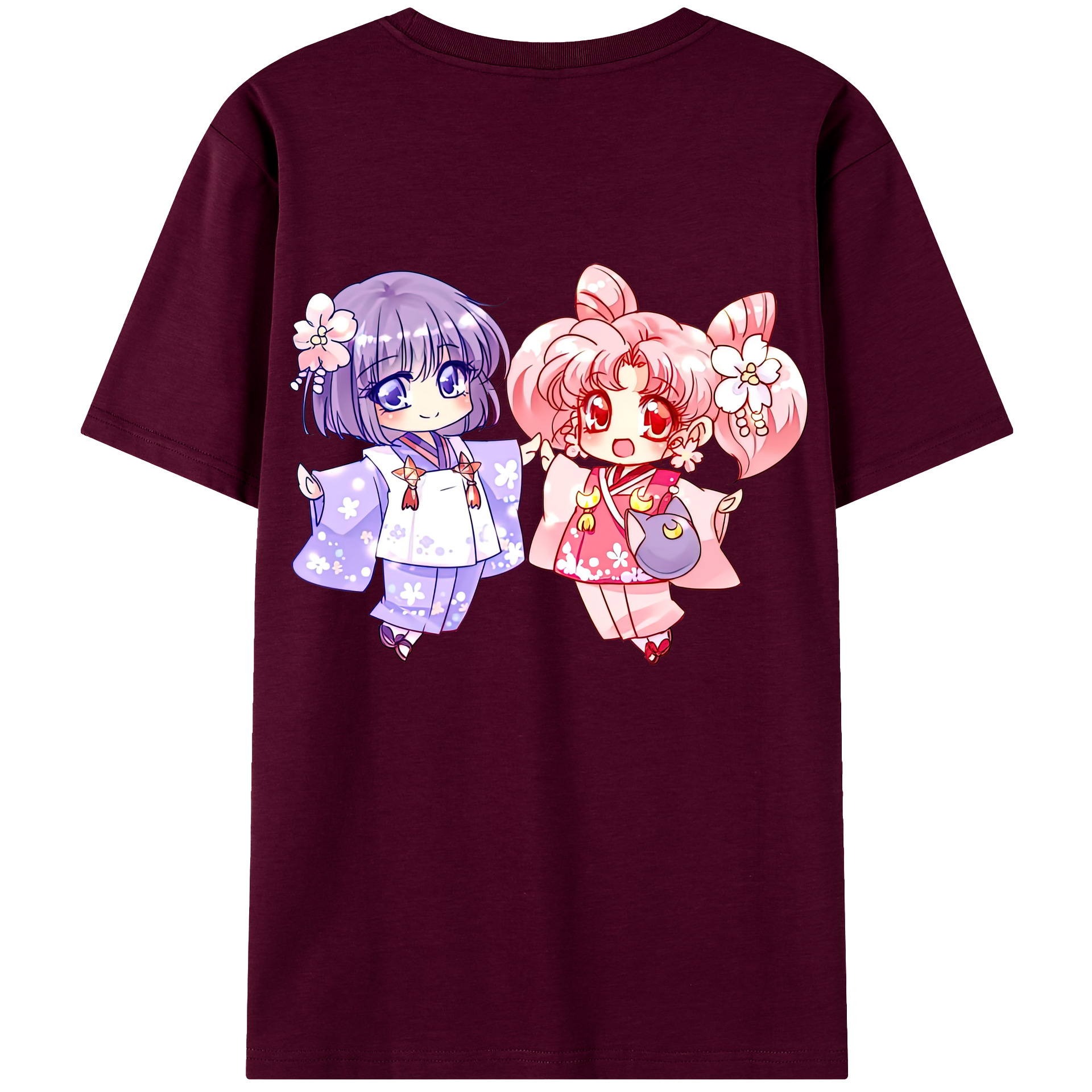 （画像用） 美少女戦士セーラームーン ちびうさ Sailor Moon Chibiusa Tsukino Usagi Small Lady Serenity レディース半袖Tシャツ(バックプリント)
